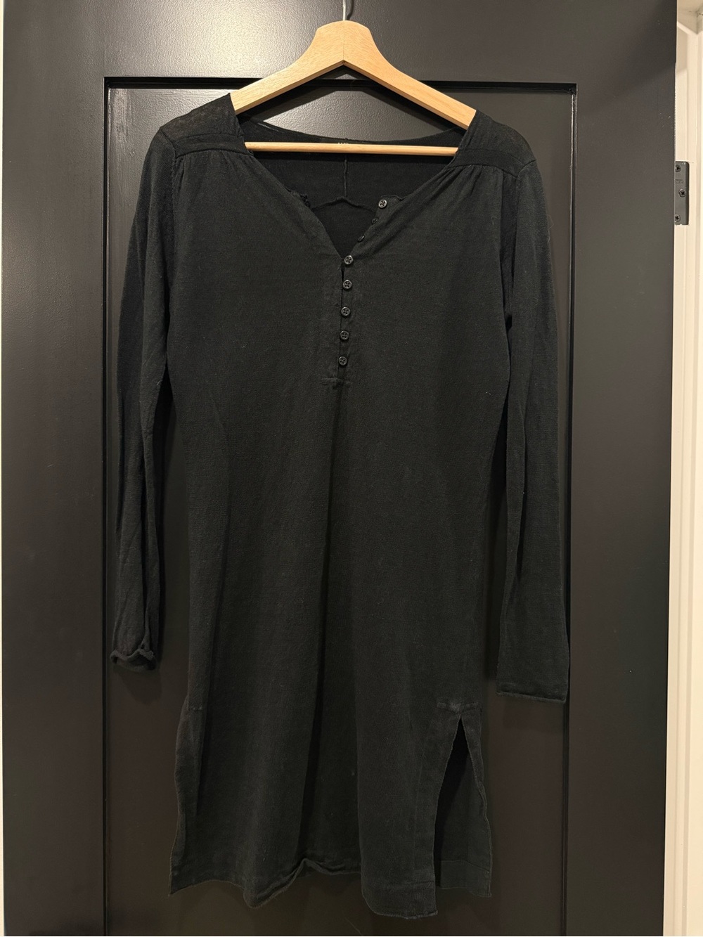 Massimo Rebecchi Black Long Sleeve Button Tunic Dress